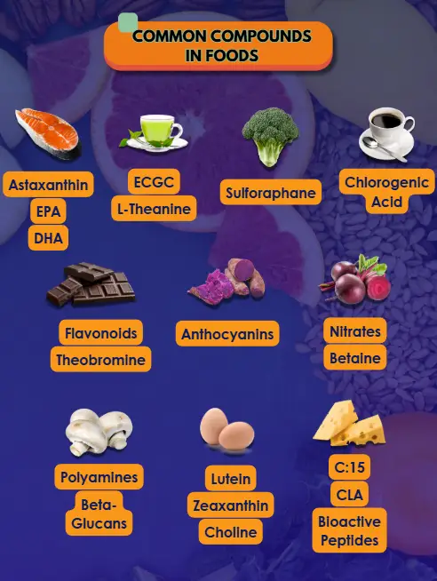 Beneficial compounds within foods.